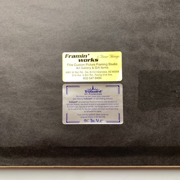 1970’s Framed De Grazia Needlepoint Native Girl with Basket of Flowers 18 x 15.2 - Picture 10 of 11